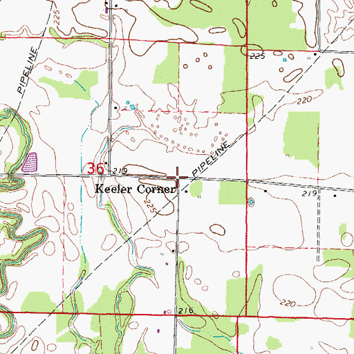 Topographic Map of Keeler Corner, AR
