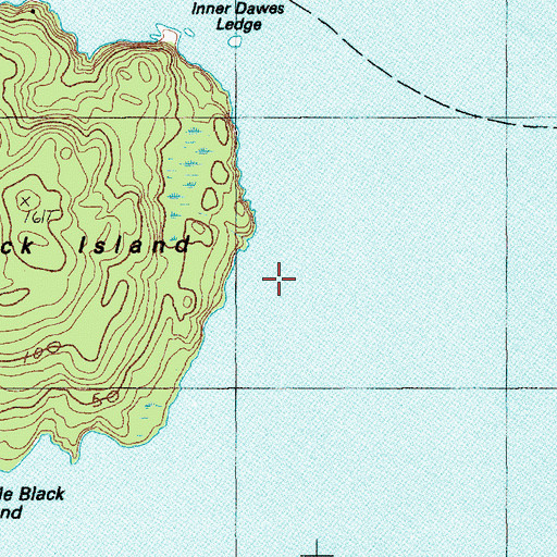 Topographic Map of Outer Dawes Ledge, ME