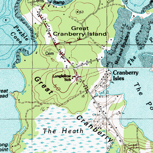 Topographic Map of Longfellow School, ME