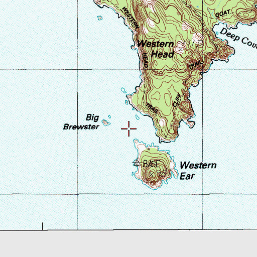 Topographic Map of Black Ledges, ME