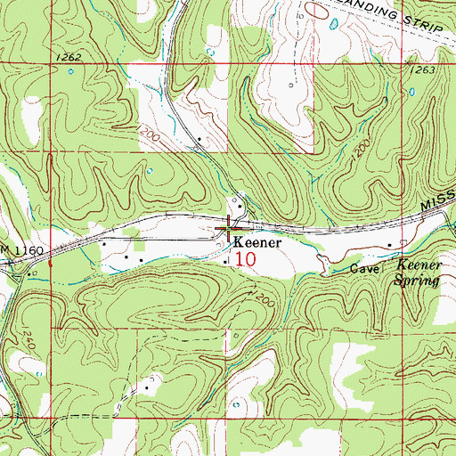 Topographic Map of Keener, AR