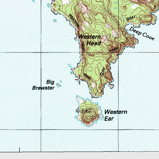 Topographic Map of Middle Ledges, ME