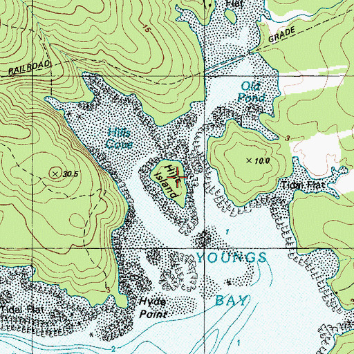 Topographic Map of Hills Island, ME