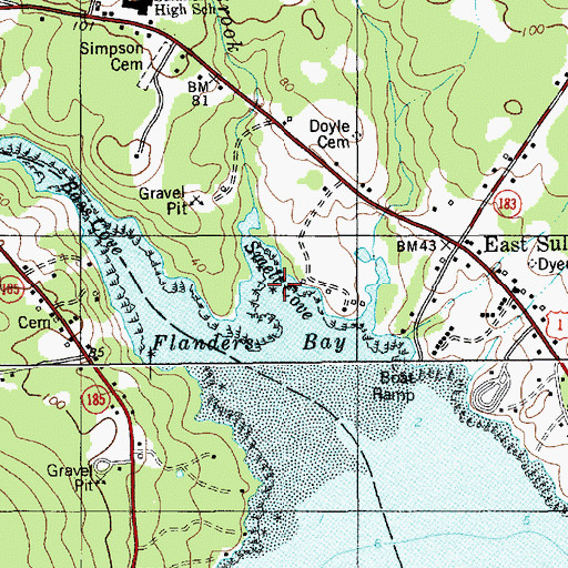 Topographic Map of Smelt Cove, ME