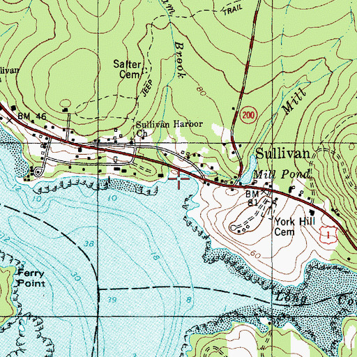 Topographic Map of Clapham Brook, ME