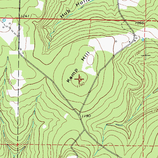 Topographic Map of Kemp Hill, AR