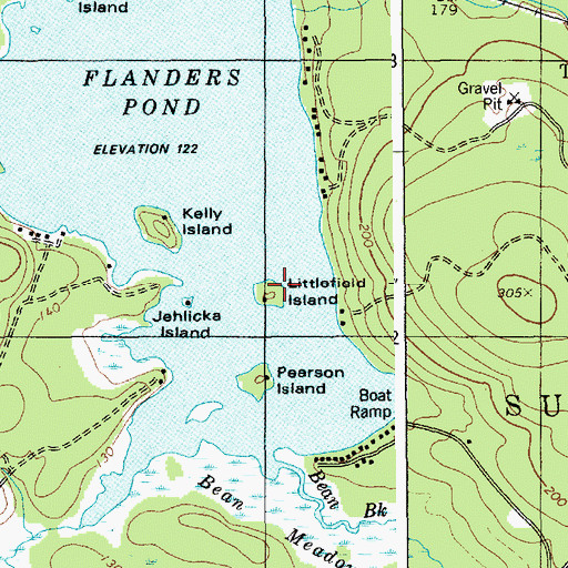 Topographic Map of Littlefield Island, ME