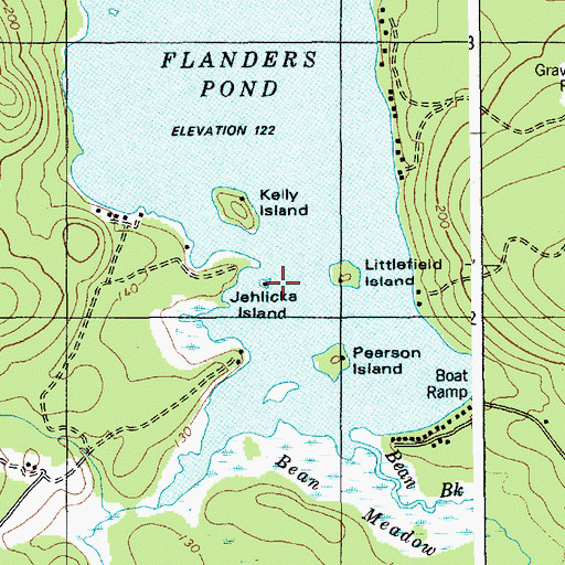 Topographic Map of Jehlickoo Island, ME