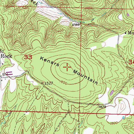 Topographic Map of Kenars Mountain, AR