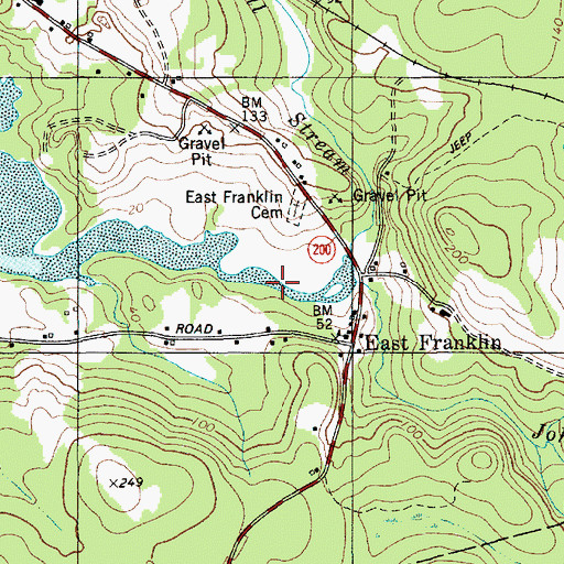 Topographic Map of Long Pond Brook, ME