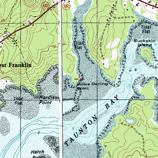 Topographic Map of Julius Darling Point, ME