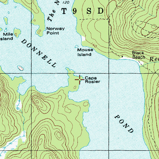 Topographic Map of Cape Rosier, ME