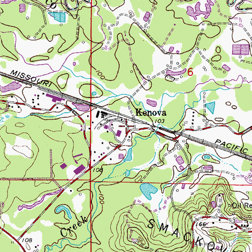 Topographic Map of Kenova, AR