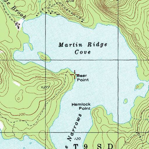 Topographic Map of Bear Point, ME