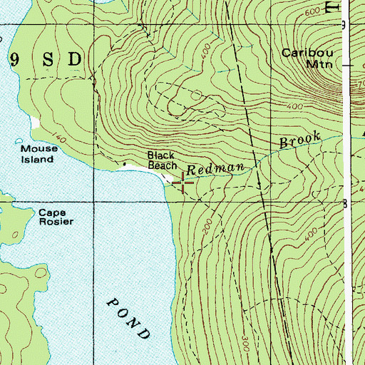 Topographic Map of Black Beach, ME