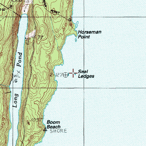 Topographic Map of Seal Ledges, ME