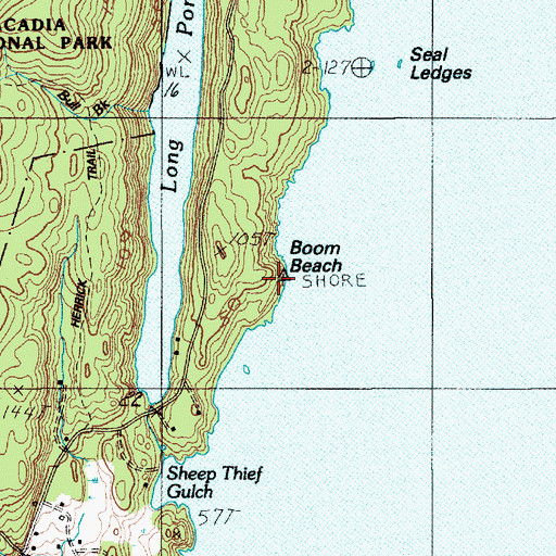 Topographic Map of Boom Beach, ME