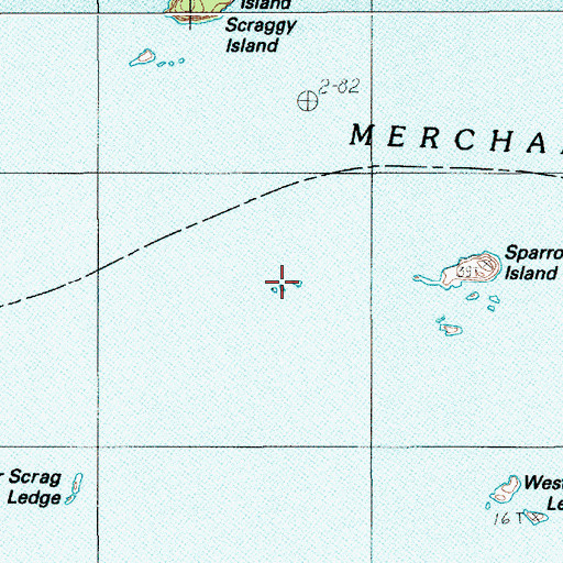 Topographic Map of Sparrow Island Ledges, ME