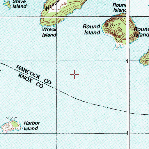 Topographic Map of Barter Island Ledges, ME