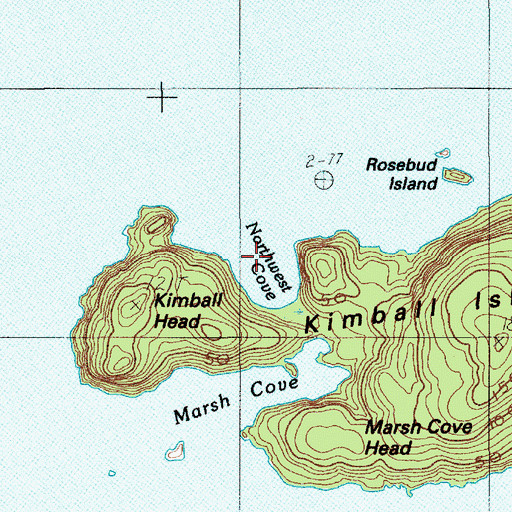 Topographic Map of Northwest Cove, ME