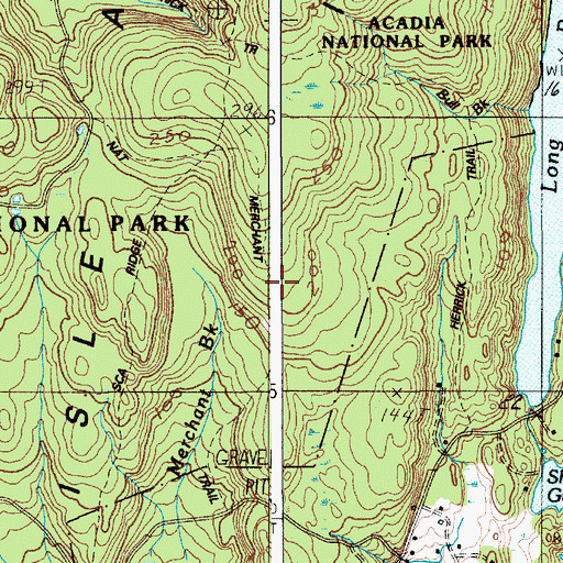 Topographic Map of National Merchant Trail, ME