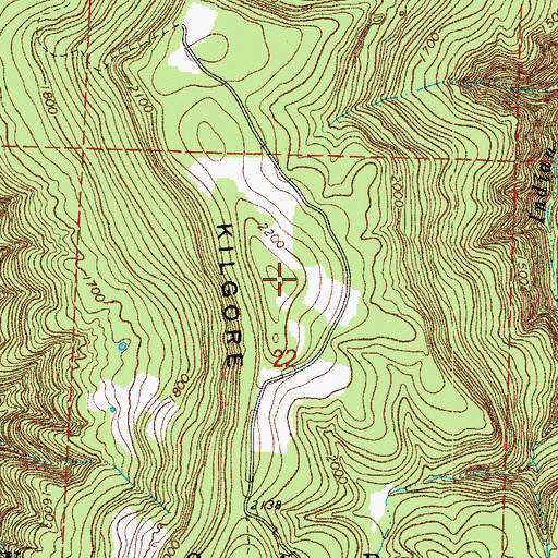 Topographic Map of Kilgore Mountain, AR