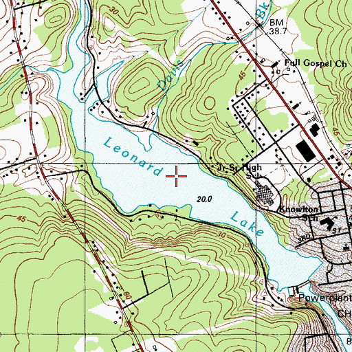 Topographic Map of Leonard Lake, ME
