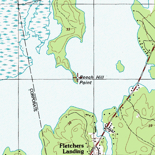 Topographic Map of Beech Hill Point, ME