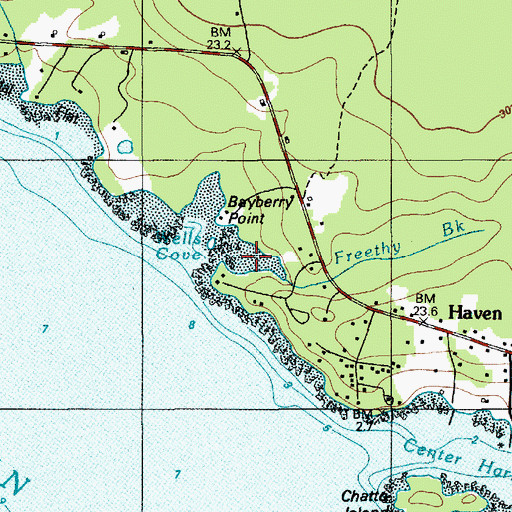 Topographic Map of Wells Cove, ME