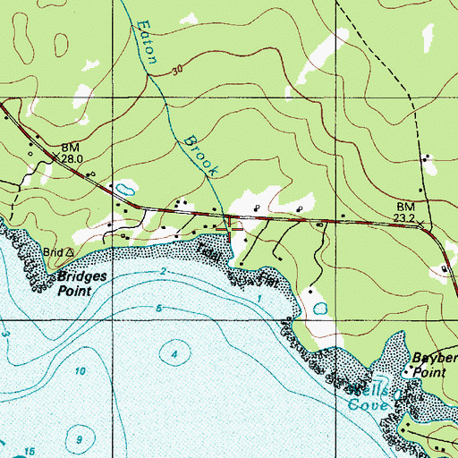 Topographic Map of Eaton Brook, ME