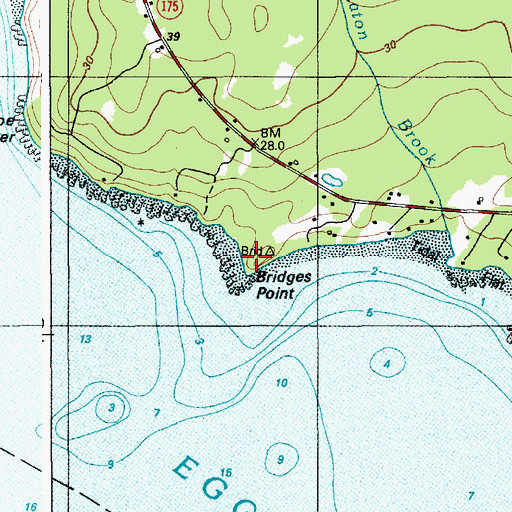 Topographic Map of Bridges Point, ME
