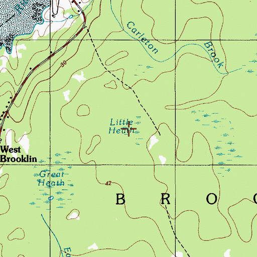 Topographic Map of Little Heath, ME