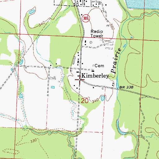 Topographic Map of Kimberley, AR