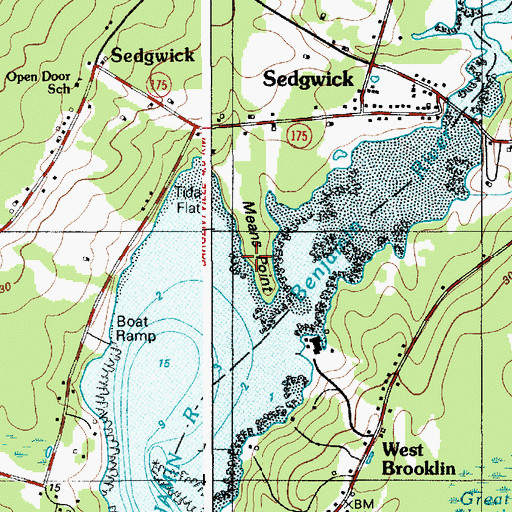 Topographic Map of Means Point, ME