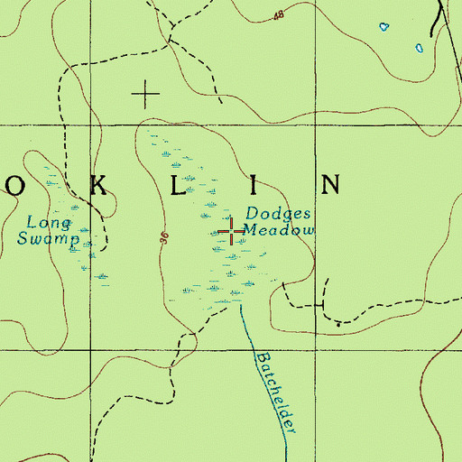 Topographic Map of Dodges Meadow, ME