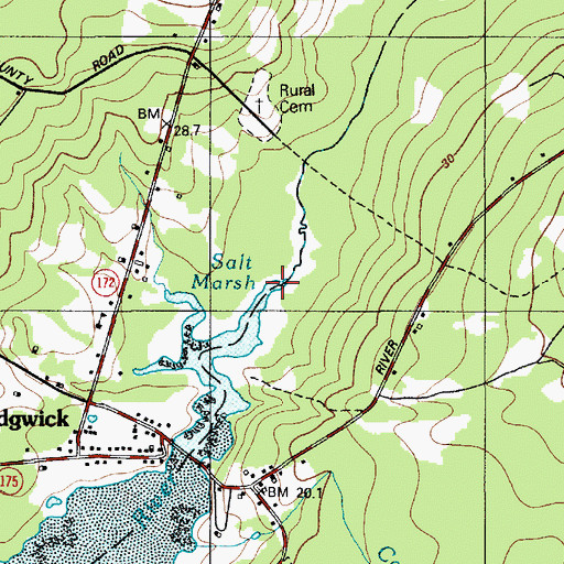 Topographic Map of Meadow Brook, ME