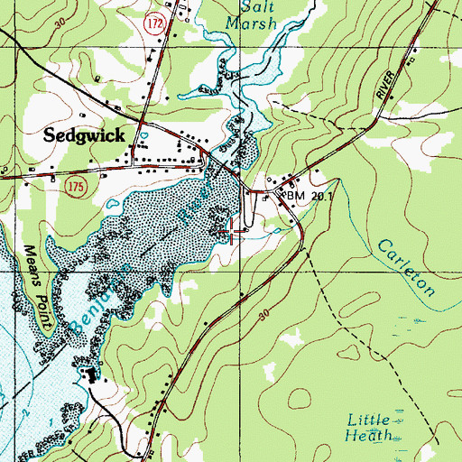 Topographic Map of Carleton Brook, ME