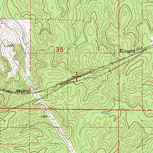 Topographic Map of Kinard, AR