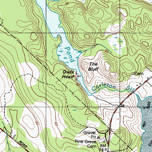 Topographic Map of Owls Head, ME