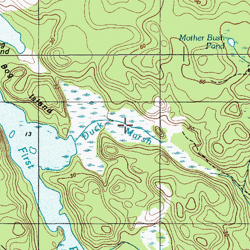 Topographic Map of Duck Marsh, ME