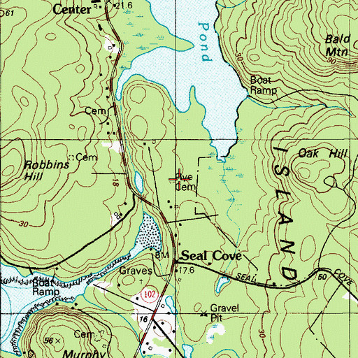 Topographic Map of Flye Cemetery, ME
