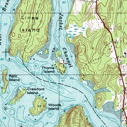 Topographic Map of Thorne Island, ME