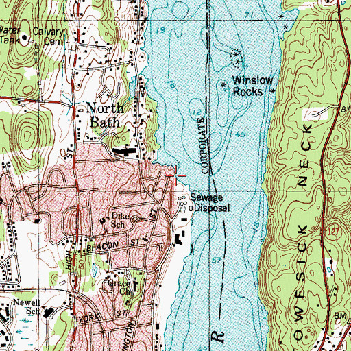Topographic Map of Clapp Point, ME