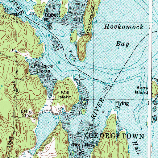 Topographic Map of Mill Point, ME