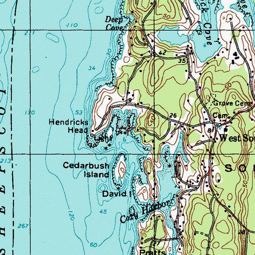 Topographic Map of Hendricks Harbor, ME