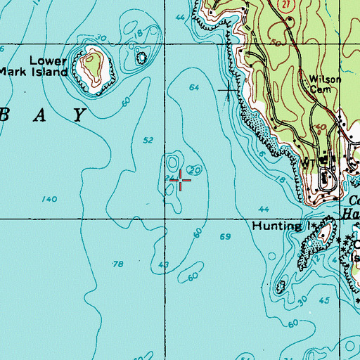 Topographic Map of Cranberry Ledge, ME
