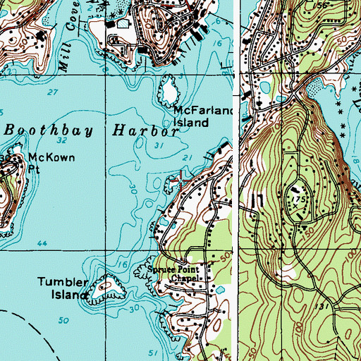 Topographic Map of Clam Rock, ME