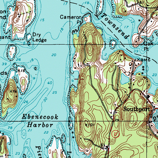 Topographic Map of Cameron Cove, ME