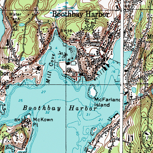 Topographic Map of Mill Point, ME