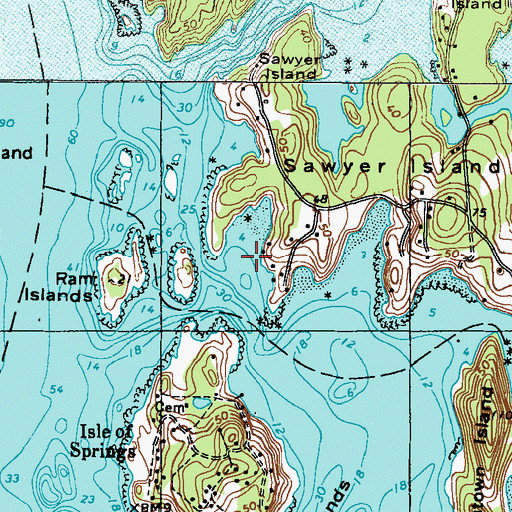 Topographic Map of Clam Cove, ME